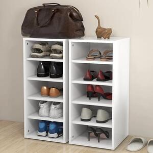 Antioch Set Of 2 Wooden Shoe Storage Rack In White