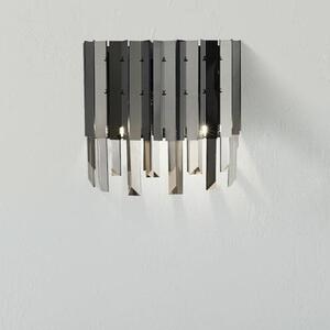 Rotunda 2 Lights Smoked Crystal Wall Light In Chrome