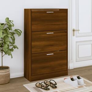 Oscar Shoe Storage Cabinet With 3 Flaps In Brown Oak