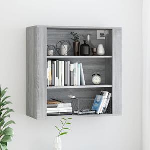 Silvis Wooden Wall Shelving Unit In Grey Sonoma Oak