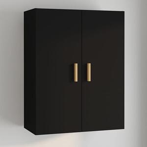 Avon Wooden Wall Storage Cabinet With 2 Doors In Black