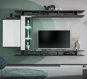 Grants High Gloss Entertainment Unit In White And Graphite Oak