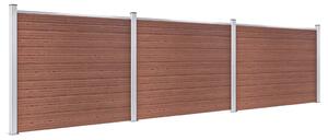 Fence Panel Set WPC 526x146 cm Brown