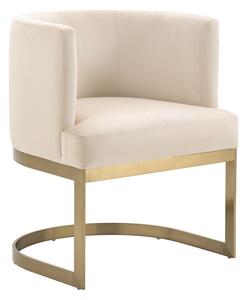 Lasco Dining Chair - Chalk - Brushed Brass Base