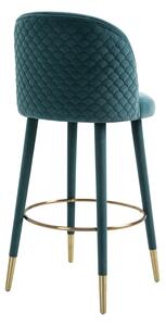 Bellucci Scales Counter Stool - Peacock - Brass Caps