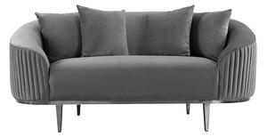 Ella Two Seat Sofa – Dove Grey – Polished chrome base