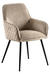 Watson Carver Chair Taupe with Black Legs