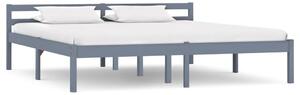 Bed Frame without Mattress Grey Solid Pine Wood 160x200 cm