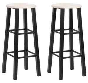 Bar Stools 2 pcs Black MDF