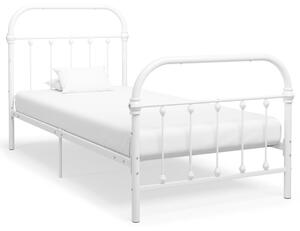 284492 Bed Frame without Mattress White Metal 90x200 cm