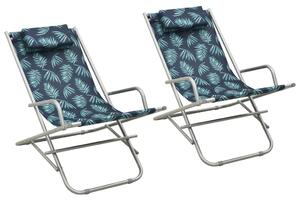 Rocking Chairs 2 pcs Steel Leaf Print