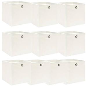 Storage Boxes 10 pcs White 32x32x32 cm Fabric