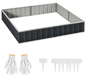 Outsunny Metal Raised Garden Bed, DIY Large Steel Planter Box, No Bottom w/ A Pairs of Glove for Backyard, Vegetables, Herbs, 258cmx90cm Aosom UK