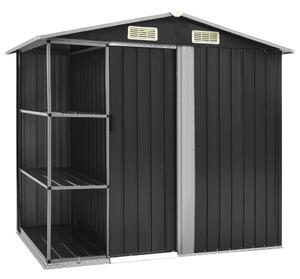 Garden Shed with Rack Anthracite 205x130x183 cm Iron