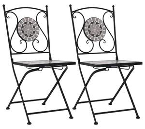 Mosaic Bistro Chairs 2 pcs Grey