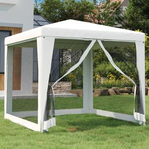 Party Tent with 4 Mesh Sidewalls 2.5x2.5 m White