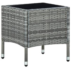 Garden Table Grey 40x40x45 cm Poly Rattan