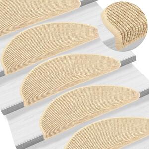 Stair Mats Self-adhesive Sisal-Look 15 pcs 65x21x4 cm Beige