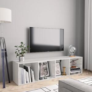 Book Cabinet/TV Cabinet High Gloss White 143x30x36 cm