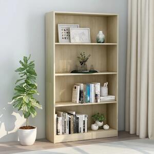 4-Tier Book Cabinet Sonoma Oak 80x24x142 cm Engineered Wood