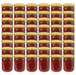 Glass Jam Jars with Gold Lid 48 pcs 230 ml