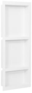 Shower Niche with 3 Compartments Matt White 41x99x9 cm