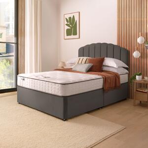 Silentnight Divan Bed With Velvet Merlin Headboard Velvet Charcoal