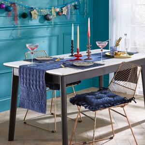 Billie Luxe Navy Table Runner Navy