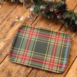 Tartan Wooden Tray MultiColoured