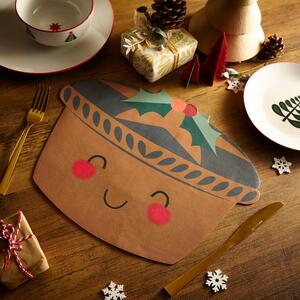 Merry the Mince Pie Faux Leather Placemat Brown