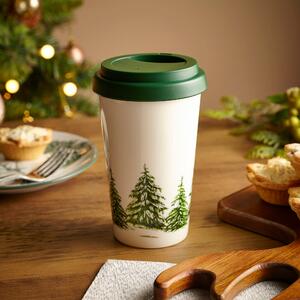 Winter Spruce Green & White Travel Mug green