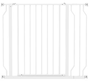 PawHut Wide Dog Safety Gate, with Door Pressure, for Doorways, Hallways, Staircases - White Aosom UK