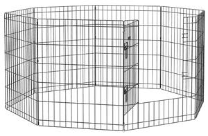 PawHut 8 Panel DIY Dog Pen with Door for Dogs, Small Animals, Indoor/Outdoor Use, 61cm High Aosom UK