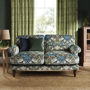 Jolene William Morris Strawberry Thief Print Velvet 2 Seater Sofa Midnight