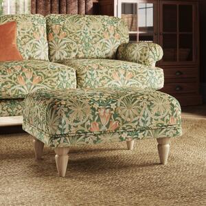 Jolene William Morris Woodland Weeds Print Velvet Footstool Woodland Weeds Fennel