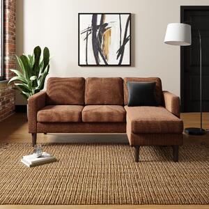 Jacob Corduroy Small Corner Chaise Sofa Terracotta