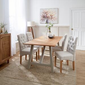 Clifford 6 Seater Trestle Dining Table Grey