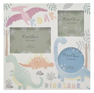 Petit Cheri Dinosaur Multi Photo Frame White