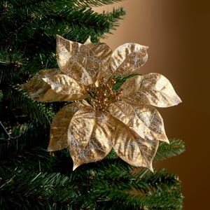 Gold Poinsettia Clip Gold