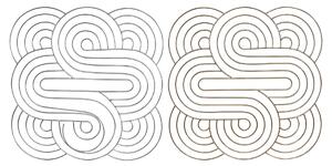 Wall Decoration DKD Home Decor Golden Silver Abstract Oriental 61 x 1 x 61 cm (2 Units)