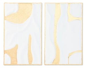 Wall Decoration Home ESPRIT White Golden Modern 48 x 2,5 x 80,5 cm (2 Units)