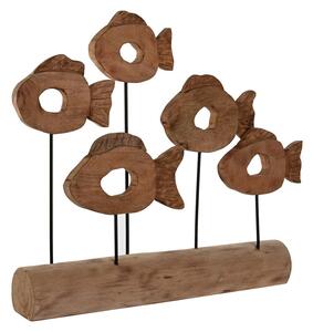 Decorative Figure Home ESPRIT Black Natural Fish 61,5 x 10 x 53,5 cm