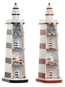 Decorative Figure Home ESPRIT Blue Red Headlight 14 x 16 x 52 cm (2 Units)