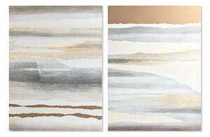 Painting DKD Home Decor Beige Grey Abstract Modern 90 x 3,7 x 120 cm (2 Units)