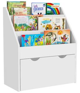 AIYAPLAY Bookcase for Kids with Shelves, Drawer, Bookcase for Bedroom, Playroom, White Aosom UK