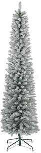 HOMCOM 7ft Artificial Pencil Christmas Tree with 405 Snow Flocked Tips, Metal Base, Realistic Xmas Tree Aosom UK