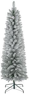 HOMCOM 5ft Artificial Pencil Christmas Tree with 263 Snow Flocked Tips, Metal Base, Realistic Xmas Tree Aosom UK