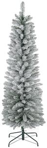 HOMCOM 6ft Artificial Pencil Christmas Tree with 329 Snow Flocked Tips, Metal Base, Realistic Xmas Tree Aosom UK