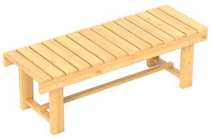 Outsunny 2-seater Outdoor Indoor Garden Wooden Bench Patio Loveseat Fir 110L x 38W x 35H cm Natural Aosom UK