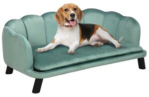 PawHut Dog Sofa, Pet Couch Bed for Medium, Large Dogs, with Legs, Cushion - Green